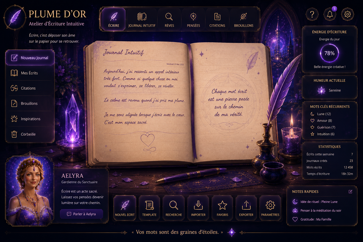 Plume d'Or - Journal Intuitif
